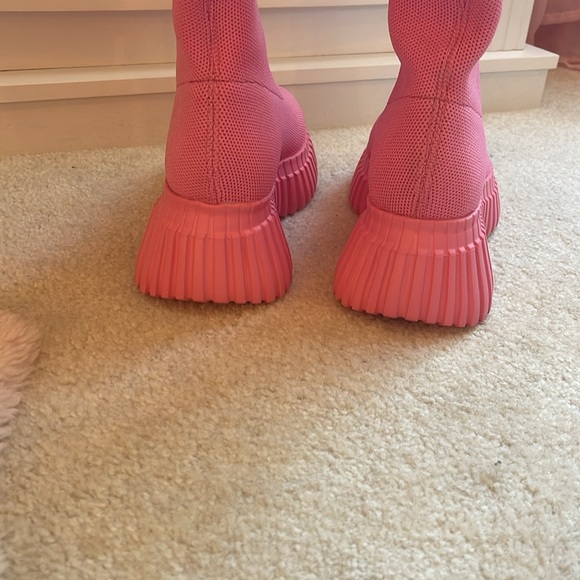 New/WOT/ Pink Knit Retro Platform Tall Boots💖 - Picture 7 of 16